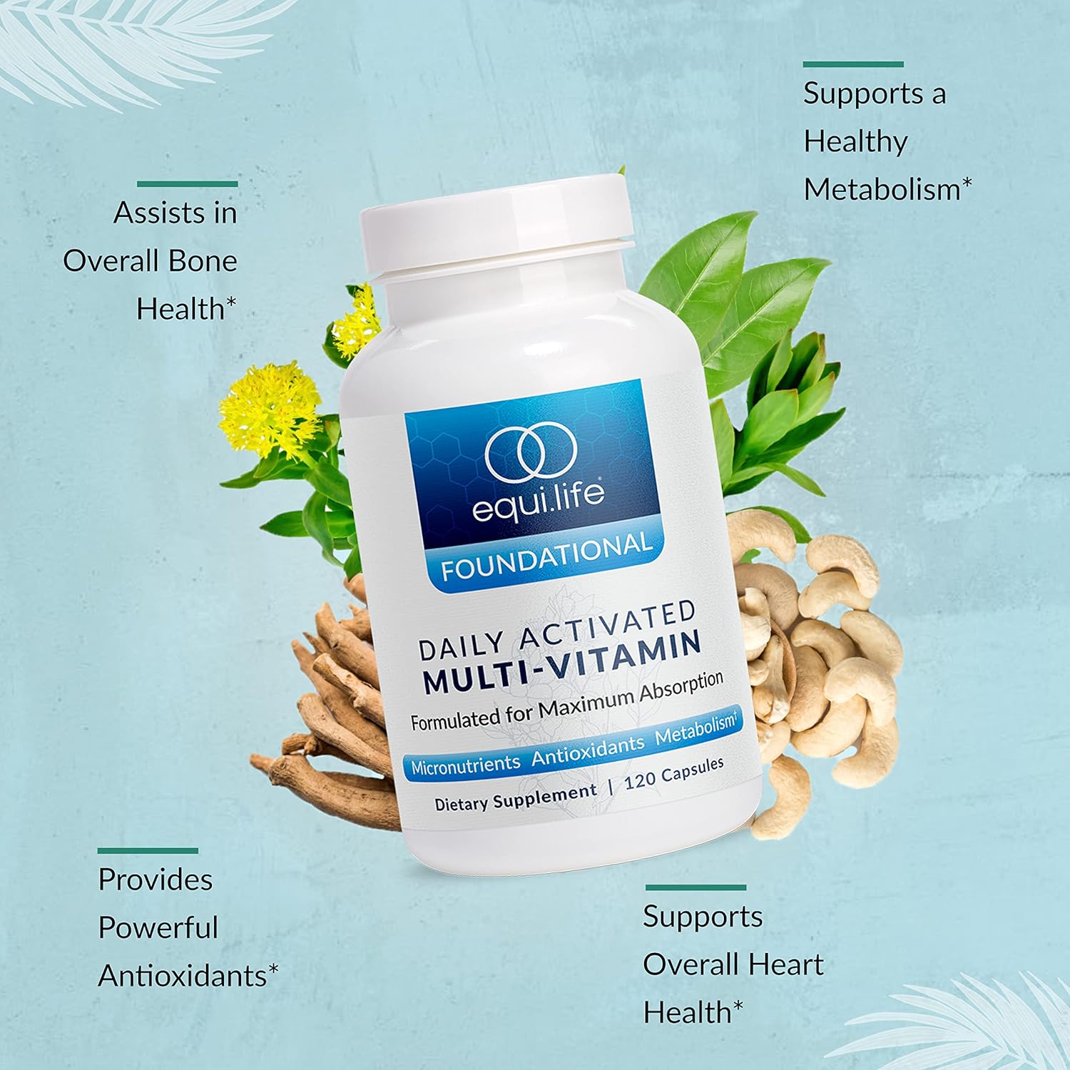 Equilife Daily Nutrition Bundle: Activated B Complex, Full Spectrum Magnesium, Multi-Vitamin - 60 ct, 180 ct, 30 Servings