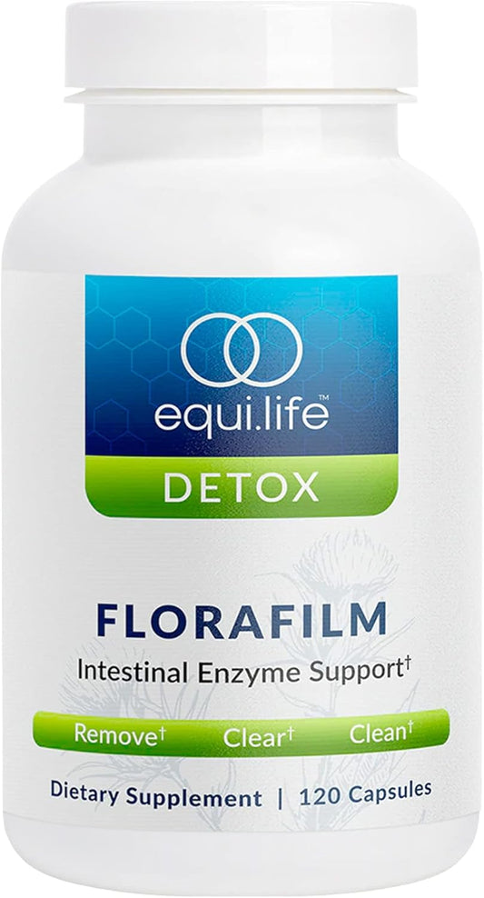 Equilife FloraFilm Digestive Enzymes Supplement - Supports Gut Health, Natural Detox & Immunity - Non-GMO, Vegan, Gluten-Free - 120 Capsules