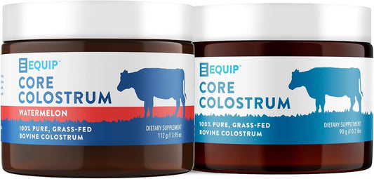 Equip Foods Core Colostrum Powder Bundle - Watermelon & Unflavored Varieties
