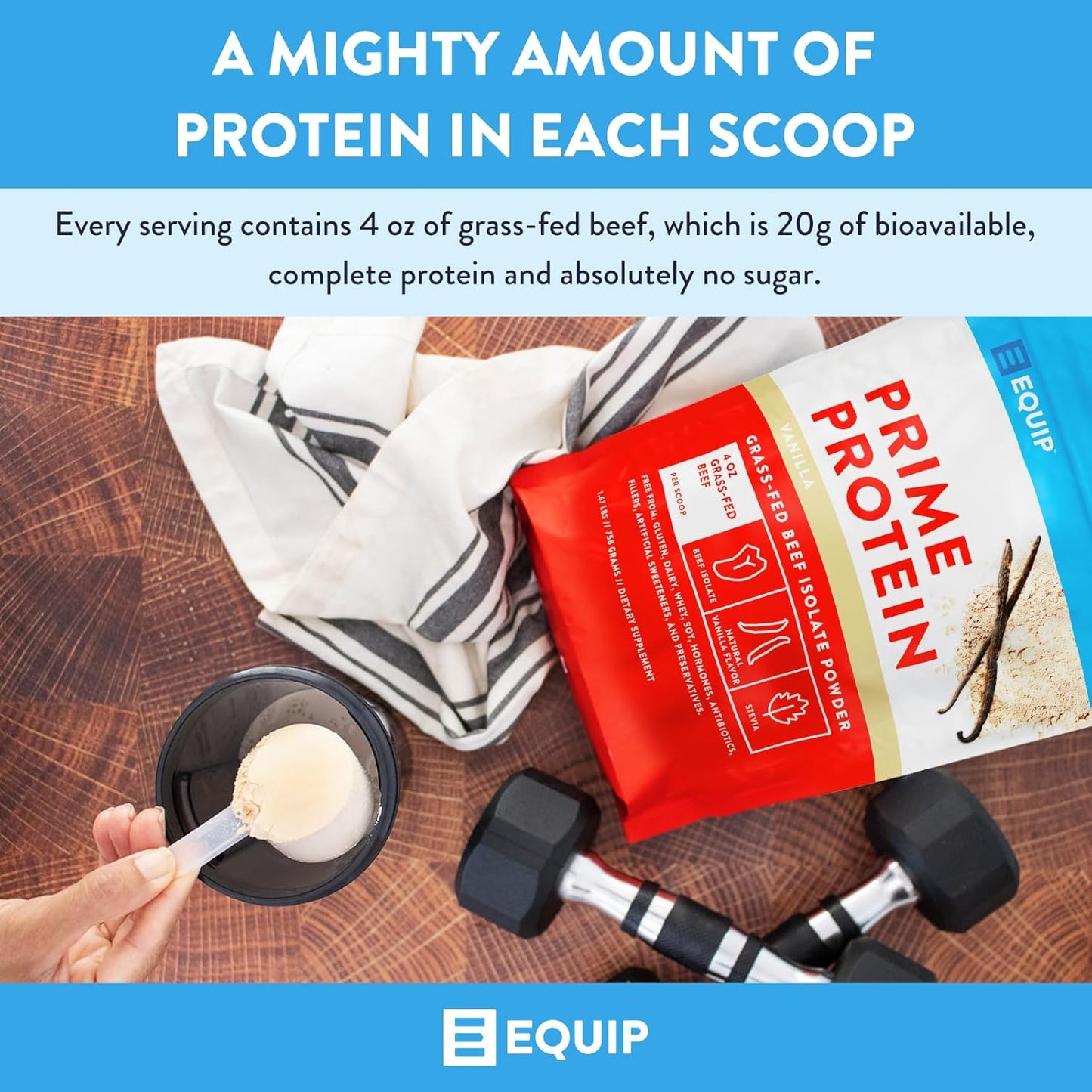 Equip Foods Prime Protein Powder Bundle - Unflavored and Vanilla Options for Muscle Recovery and Energy Boost