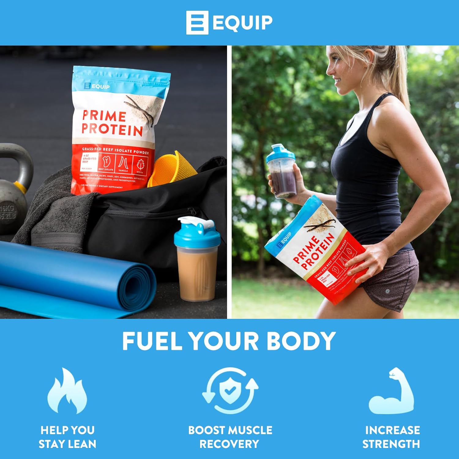 Equip Foods Prime Protein Powder Bundle - Unflavored and Vanilla Options for Muscle Recovery and Energy Boost