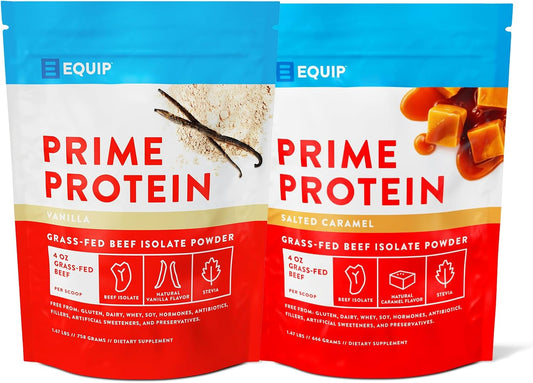 Equip Foods Prime Protein Powder Bundle - Vanilla & Salted Caramel Flavors