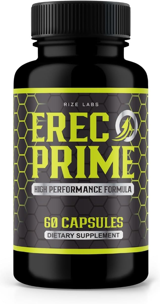 Erec Prime Pills for Men - High Performance Formula with All-Natural Support for Peak Performance & Overall Health - Official Reviews (60 Capsules) by rize labs