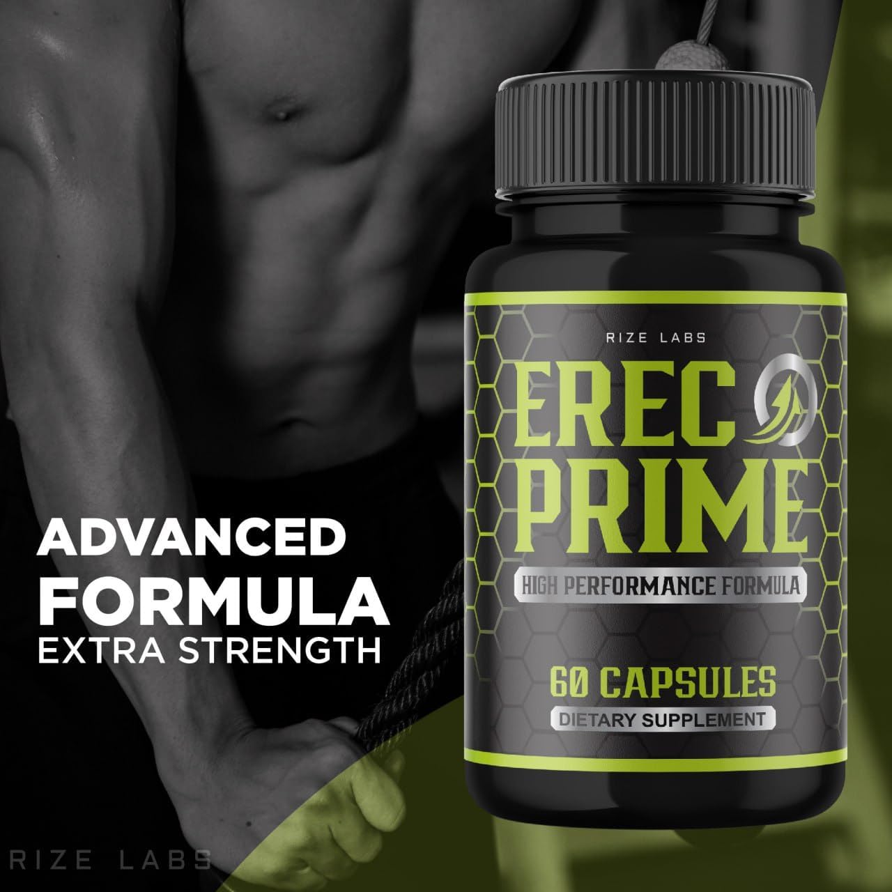 Erec Prime Pills for Men - High Performance Formula with All-Natural Support for Peak Performance & Overall Health - Official Reviews (60 Capsules) by rize labs
