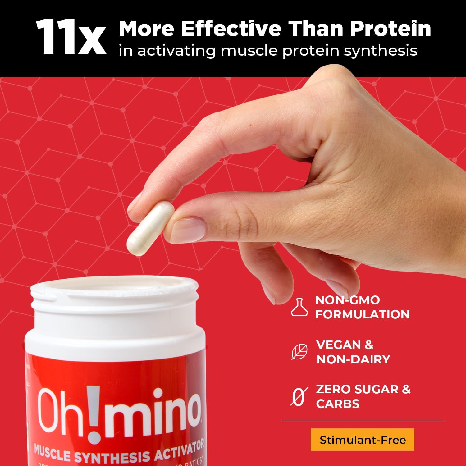 Essential Amino Acids Capsules for Muscle Recovery - Vegan, Zero Sugar, Non Caffeine (180-Count)