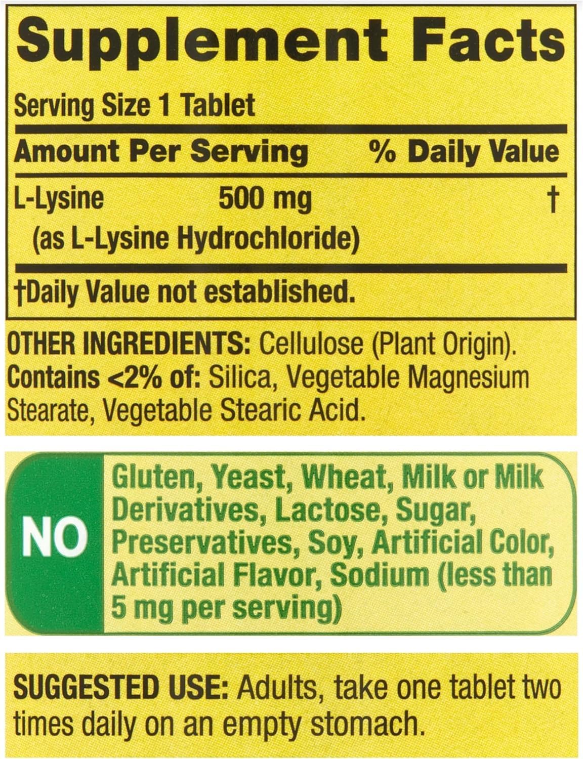 Essential L-Lysine Supplement 500mg - 250 Tablets for Immune System, Skin, Lip, and Tissue Health - Gluten-Free Daily Wellness Support