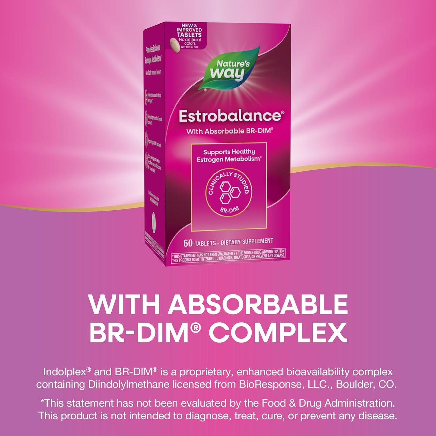 Estrobalance BR-DIM for Healthy Estrogen Metabolism - Vegan & Gluten Free - 60 Tablets