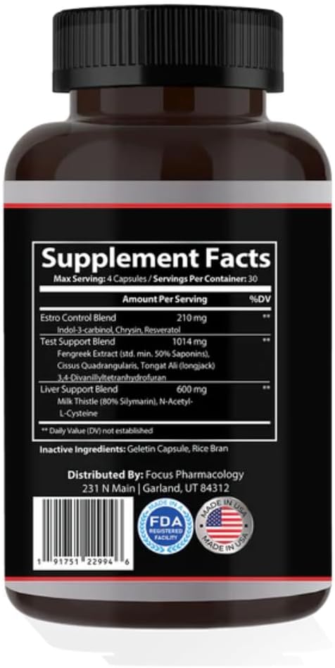 EstroBlock Focus Pharmacology Supplement - 120 Capsules for Hormone Balance