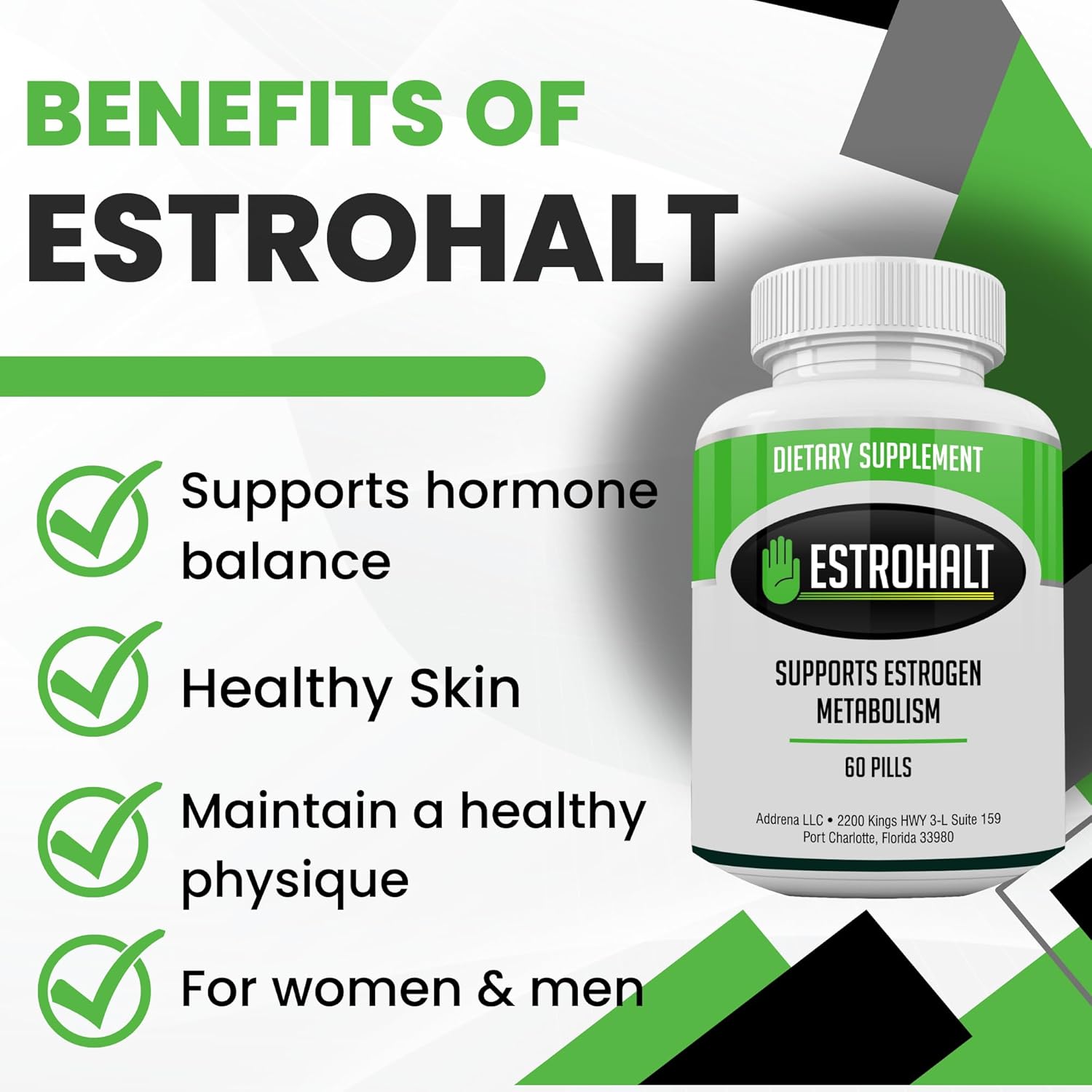Estrohalt Estrogen-Blocker Supplement - Natural Aromatase Inhibitor for Hormone Balance - DIM & I3C Pills for Men & Women