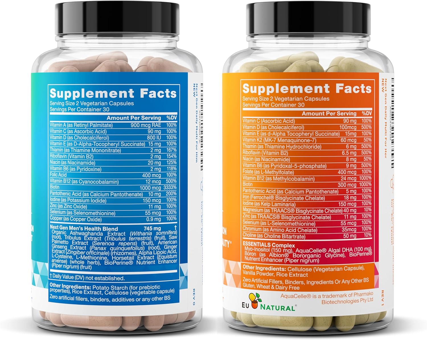 Eu Natural Next Gen Multivitamin Bundle for Men and Women - Complete Daily Support for Energy, Heart, Bone, Hair, Skin Health and More