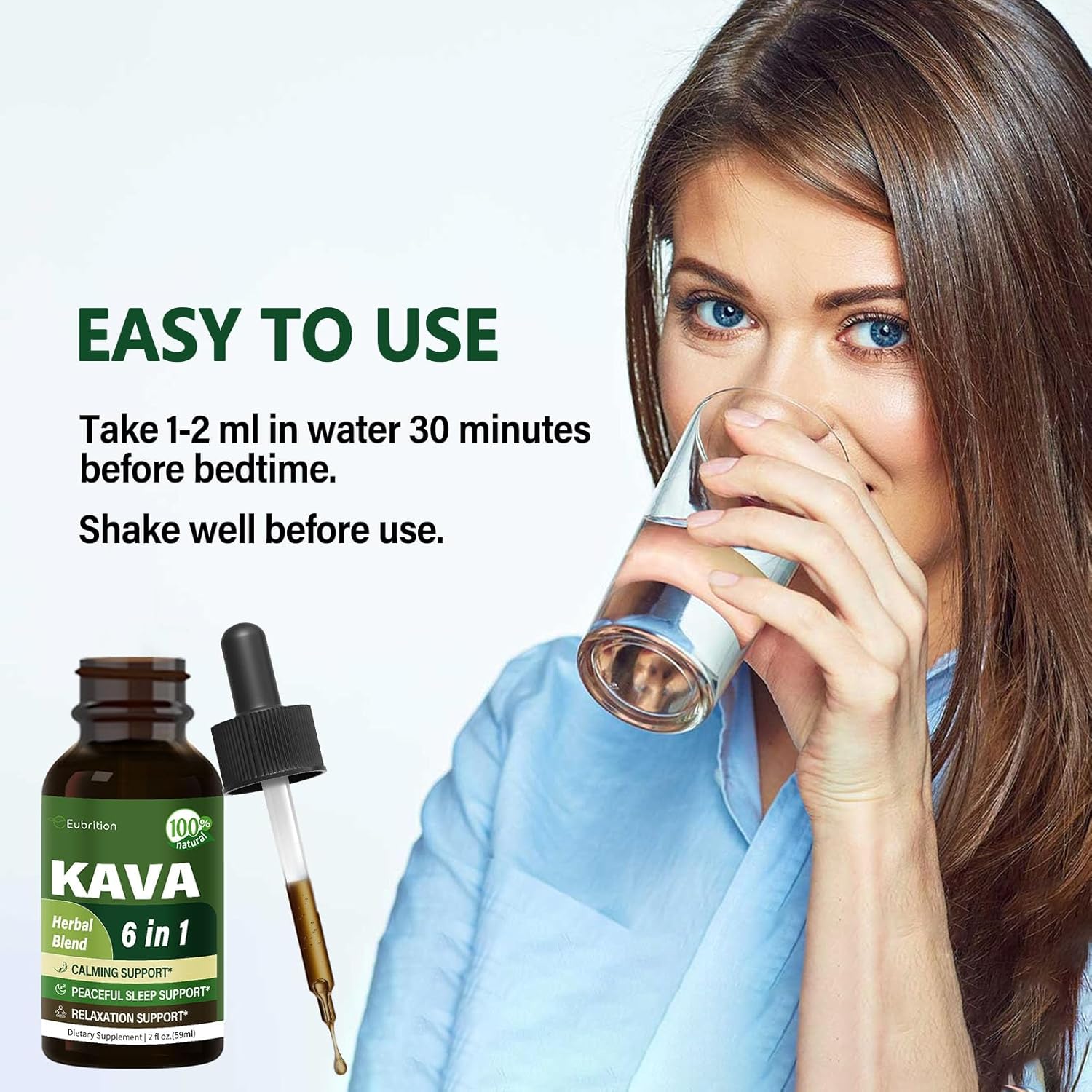 Eubrition Kava Root Liquid Supplement with Valerian and Chamomile Extract for Relaxation and Sleep Support - 4 oz