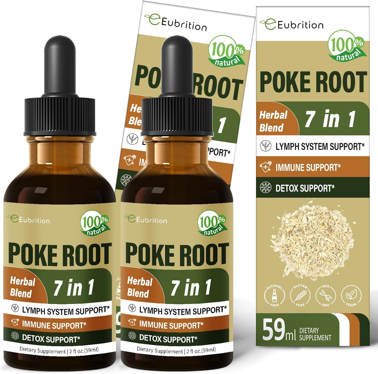 Eubrition Lymph System Support Drops - 7-in-1 Formula with Goldenseal & Dandelion Extracts for Lymphedema & Immune Support - 4oz