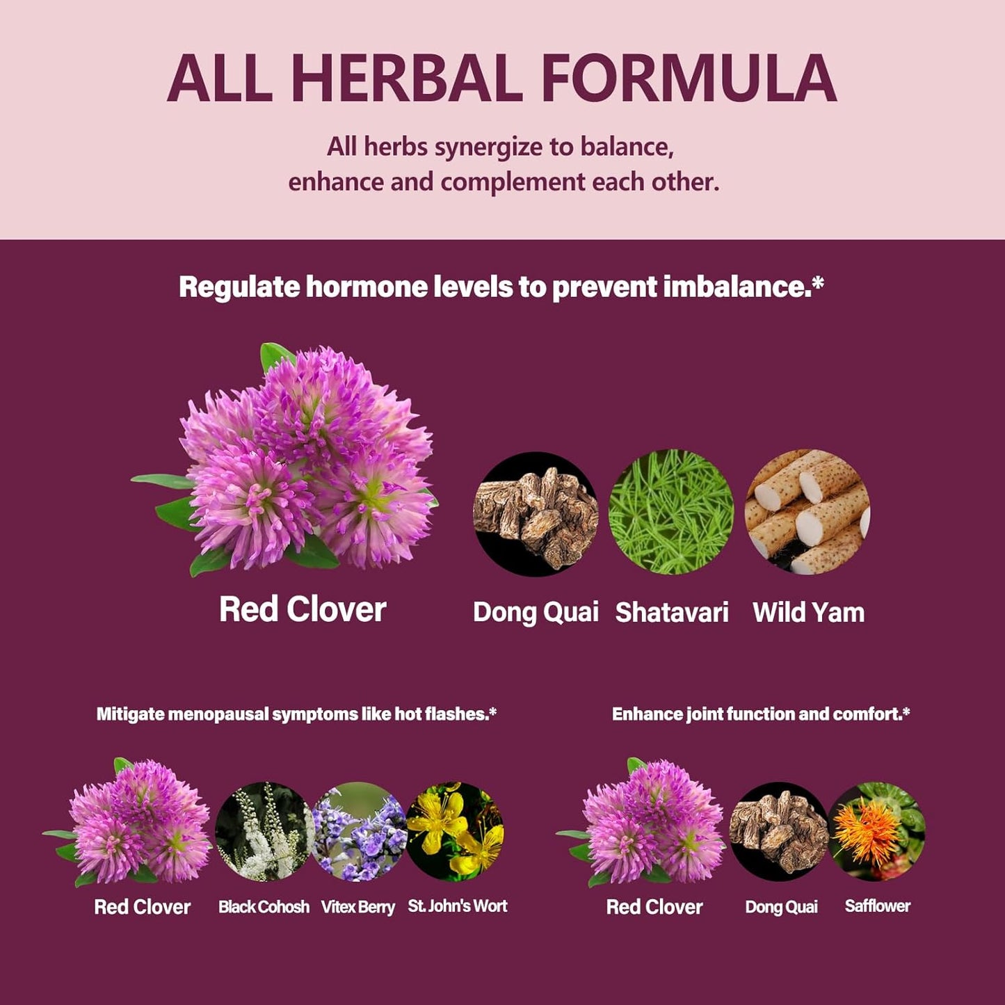 Eubrition Red Clover Hormone Harmony Drops for Women - Menopause Relief & Bone Health Support with Dong Quai, Shatavari, Wild Yam, Vitex Berry Extract - 2oz