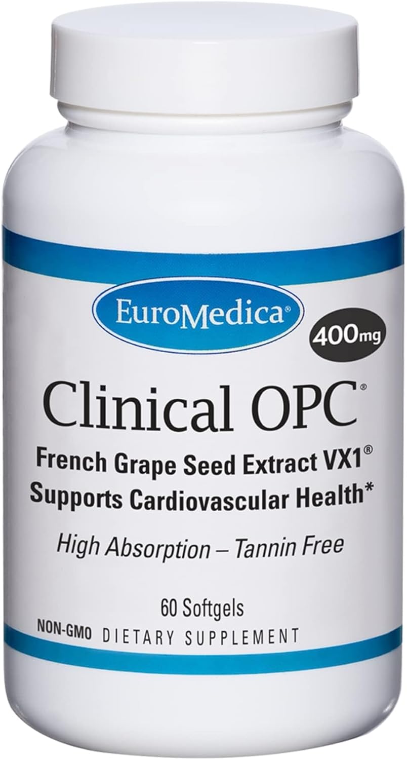 Euromedica Clinical OPC Softgels - Tannin-Free Grape Seed Extract - High Absorption - 60 Servings