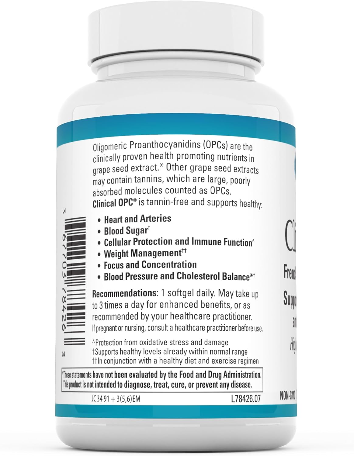 Euromedica Clinical OPC Softgels - Tannin-Free Grape Seed Extract - High Absorption - 60 Servings