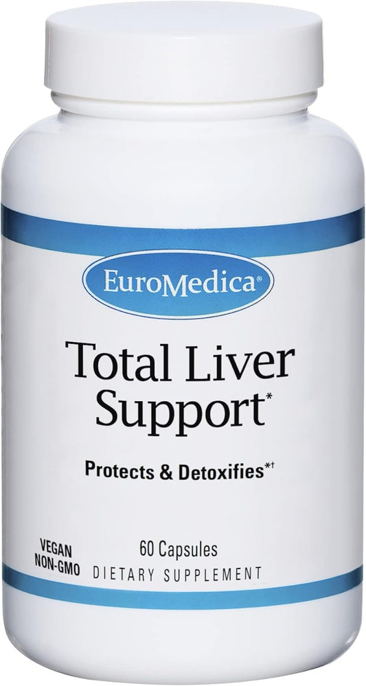 Euromedica Liver Support Capsules - 60 Count - Promotes Healthy Liver Function - Non-GMO, Vegan - 60 Servings