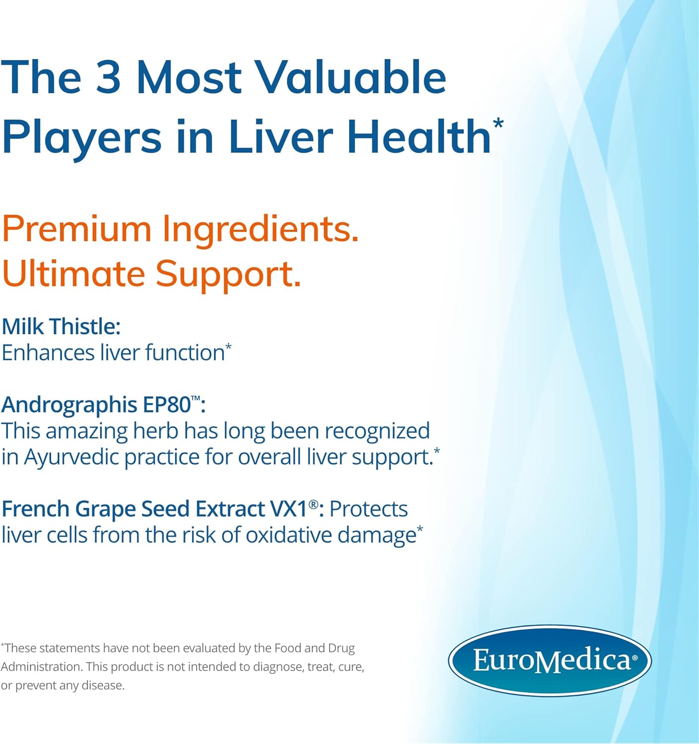 Euromedica Liver Support Capsules - 60 Count - Promotes Healthy Liver Function - Non-GMO, Vegan - 60 Servings