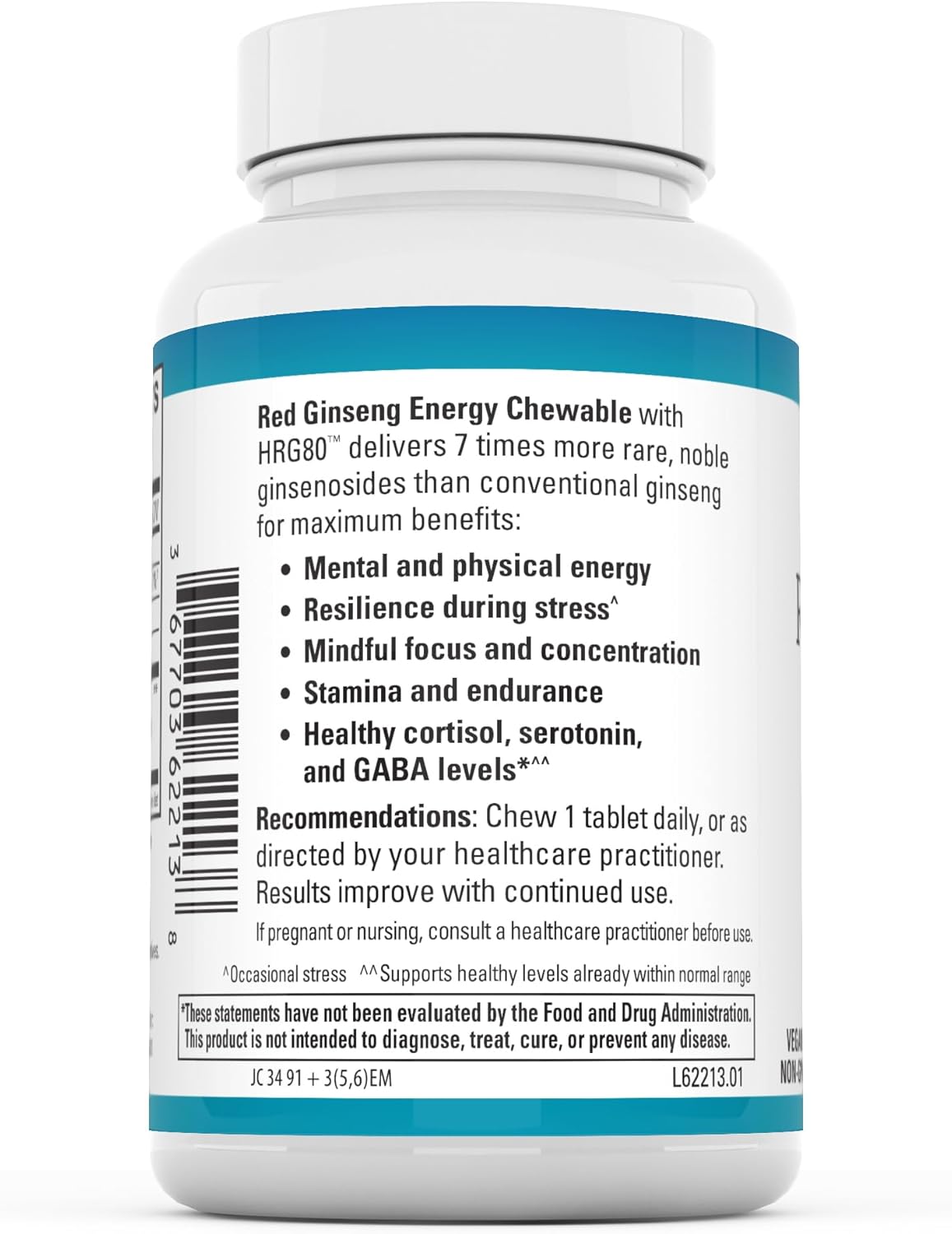 Euromedica Red Ginseng Energy Herbal Supplement - Vegan Tablets for Healthy Energy & Focus - 30 Chewable Tablets to Aid Endurance