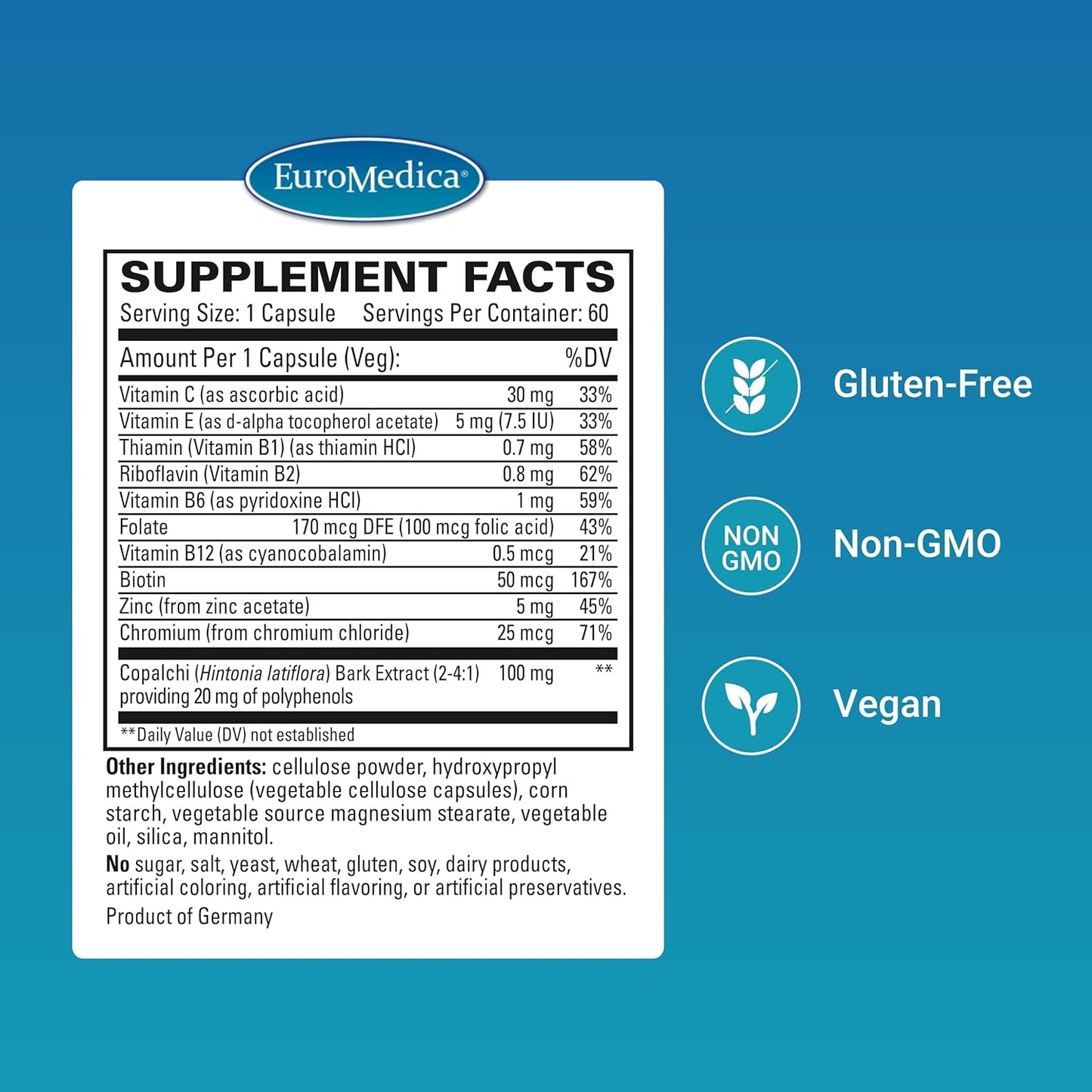 Euromedica Sucontral D Capsules - 60 Count - Non-GMO, Vegan Formula - 60 Servings