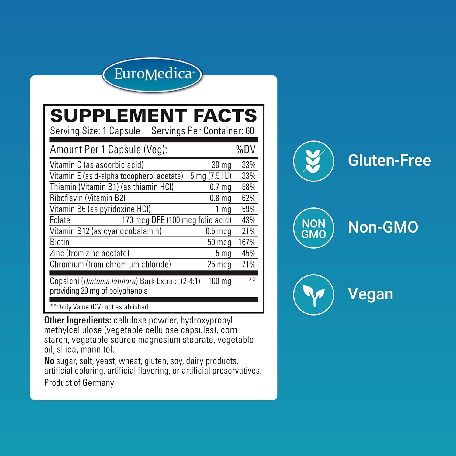 Euromedica Sucontral D Capsules - 60 Count - Non-GMO, Vegan Formula - 60 Servings