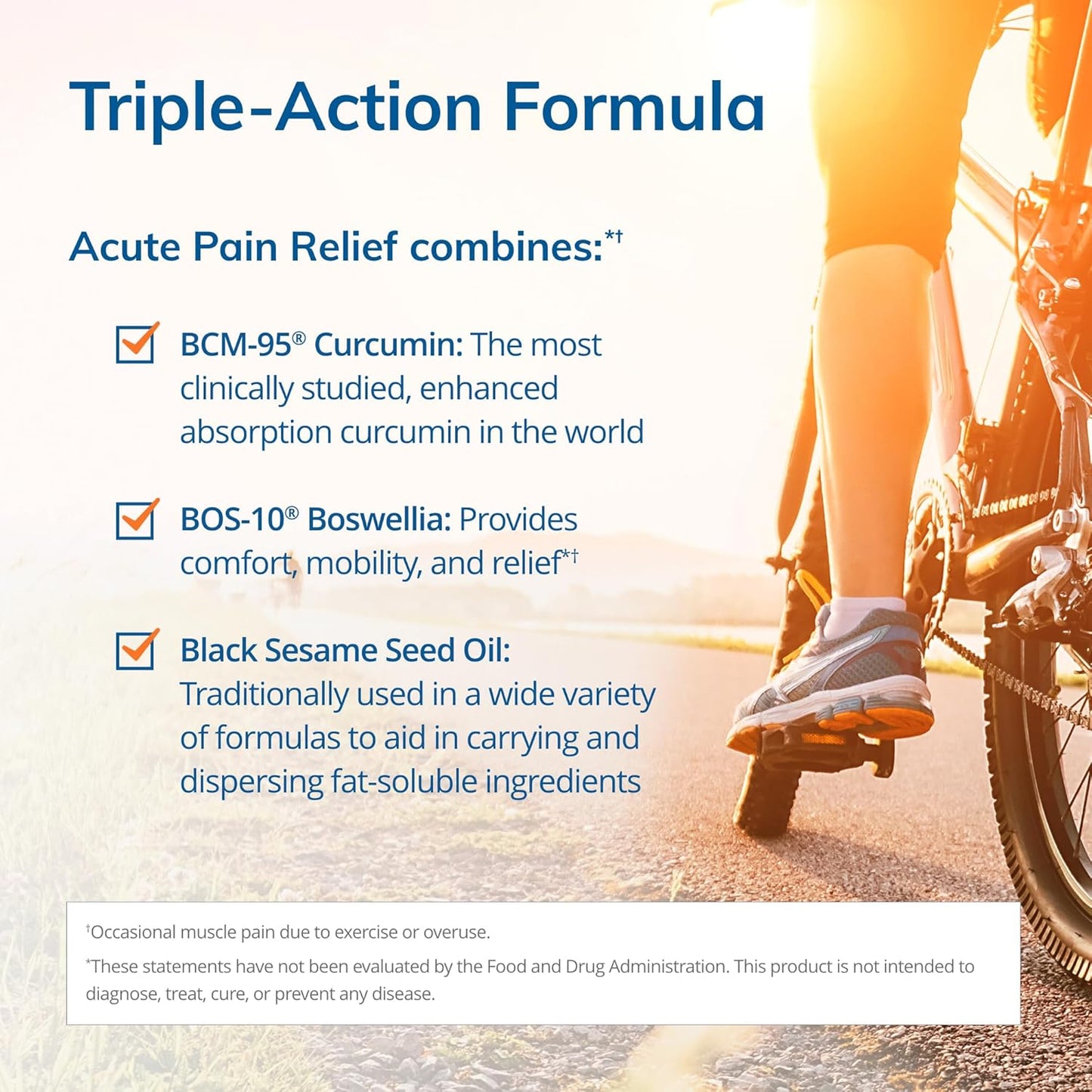 Euromedica Triple Action Acute Pain Relief Liquid Gels - 60 Count - Curcumin & Boswellia - Non-GMO - 30 Servings