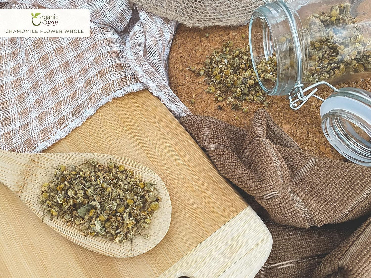 European Wild-Harvest Organic Chamomile Flower Tea - Kosher & USDA Certified | Vegan, Non-GMO & Gluten Free | 100% Raw from Albania (2 oz)