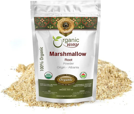 European Wild-Harvest Organic Marshmallow Root Powder Herbal Tea - USDA Certified, Vegan, Non GMO, Gluten Free, Kosher | Origin Albania (2 Oz)
