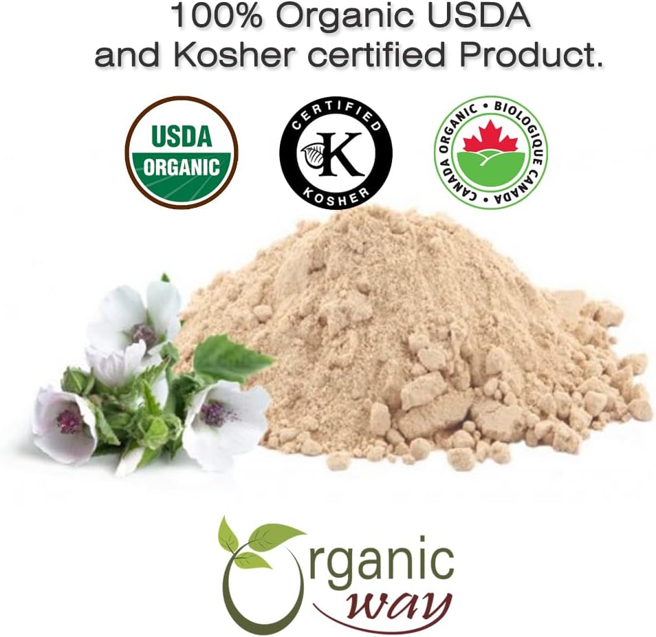 European Wild-Harvest Organic Marshmallow Root Powder Herbal Tea - USDA Certified, Vegan, Non GMO, Gluten Free, Kosher | Origin Albania (2 Oz)