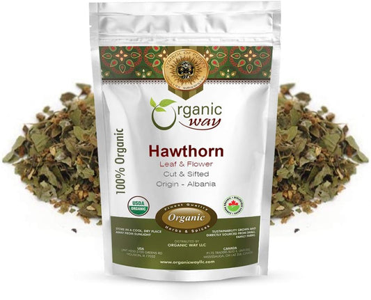 European Wild-Harvested Hawthorn Leaf and Flower Herbal Tea - Organic Cut & Sifted | Non-GMO, Gluten-Free | USDA & Kosher Certified - 4 Oz from Albania