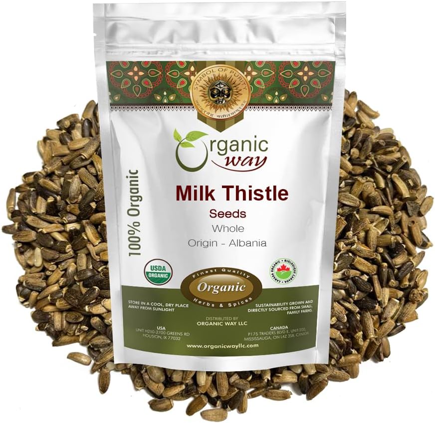 European Wild-Harvested Organic Milk Thistle Seeds - Kosher, Vegan, Non-GMO, Gluten-Free (16 Oz) - USDA Certified from Albania