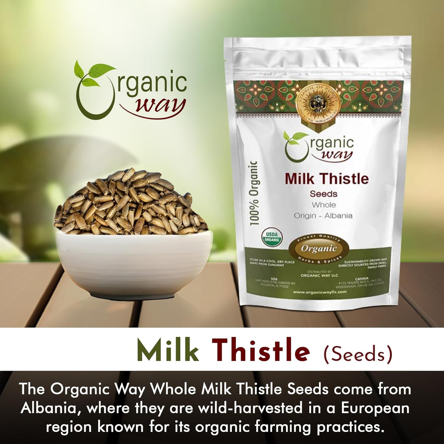 European Wild-Harvested Organic Milk Thistle Seeds - Kosher, Vegan, Non-GMO, Gluten-Free (16 Oz) - USDA Certified from Albania