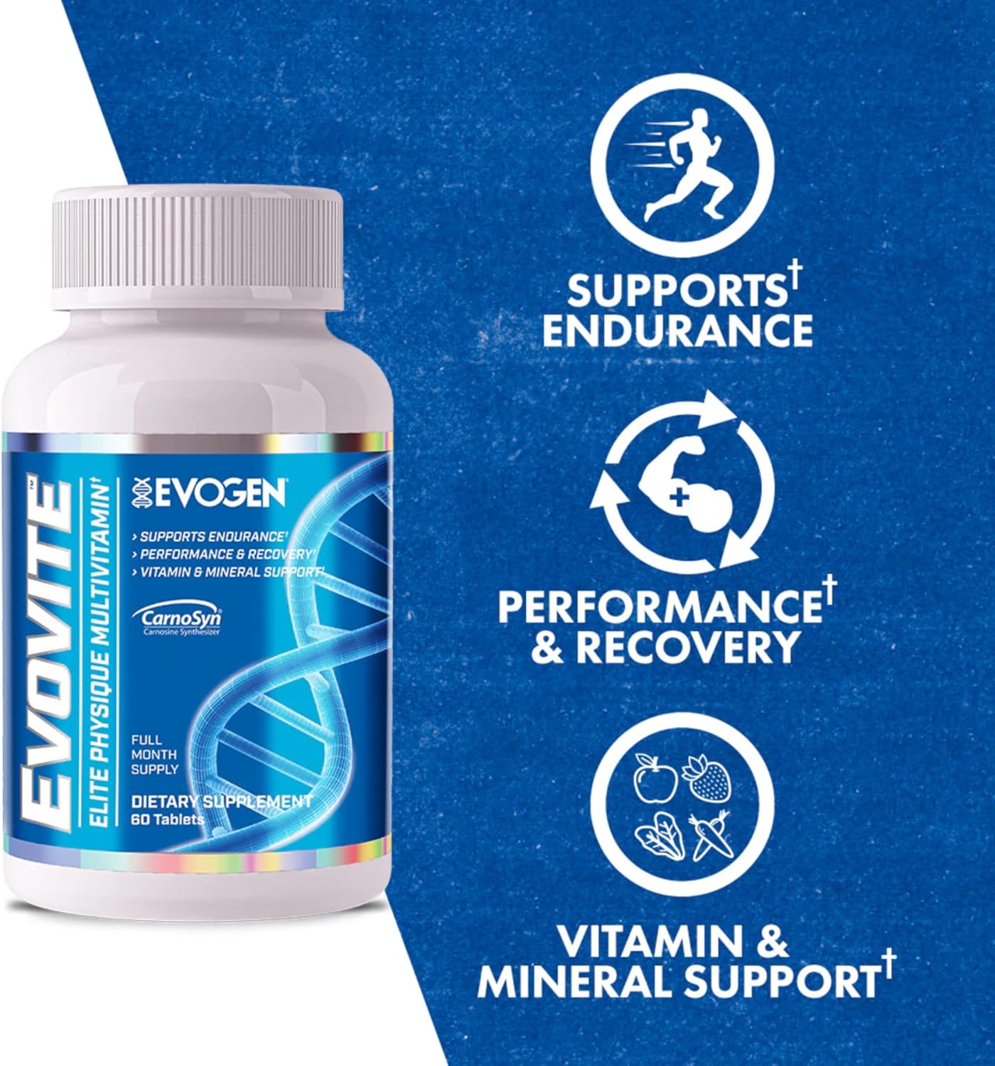 Evogen Evovite Multivitamin - Advanced Formula for Women & Men | Supports Endurance, Recovery, Joint Health | Vitamins & Minerals | 30 Servings