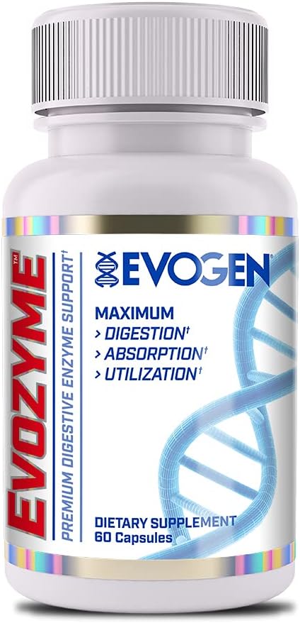 Evogen Evozyme - Digestive Enzymes Supplement for Enhanced Absorption & Nutrient Utilization - 60 Capsules
