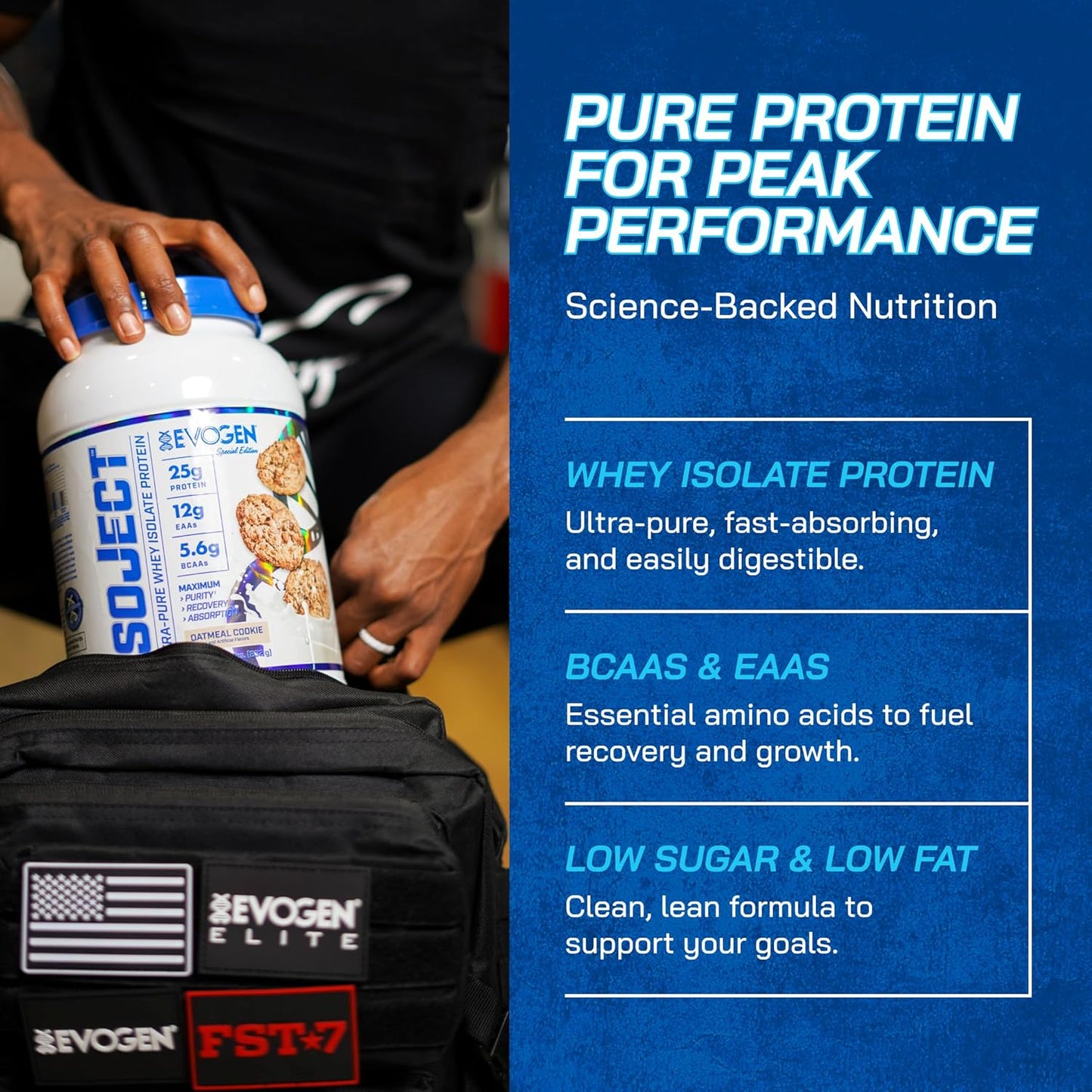 Evogen Isoject Oatmeal Cookie Whey Protein Isolate Powder - 26 Servings with Ignitor Enzymes, BCAAs, EAAs for Enhanced Absorption & Recovery