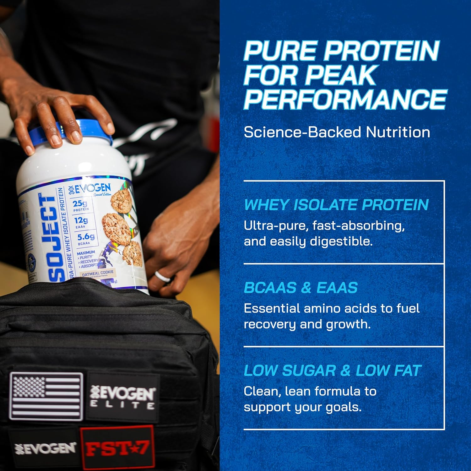 Evogen Isoject Oatmeal Cookie Whey Protein Isolate Powder - 26 Servings with Ignitor Enzymes, BCAAs, EAAs for Enhanced Absorption & Recovery