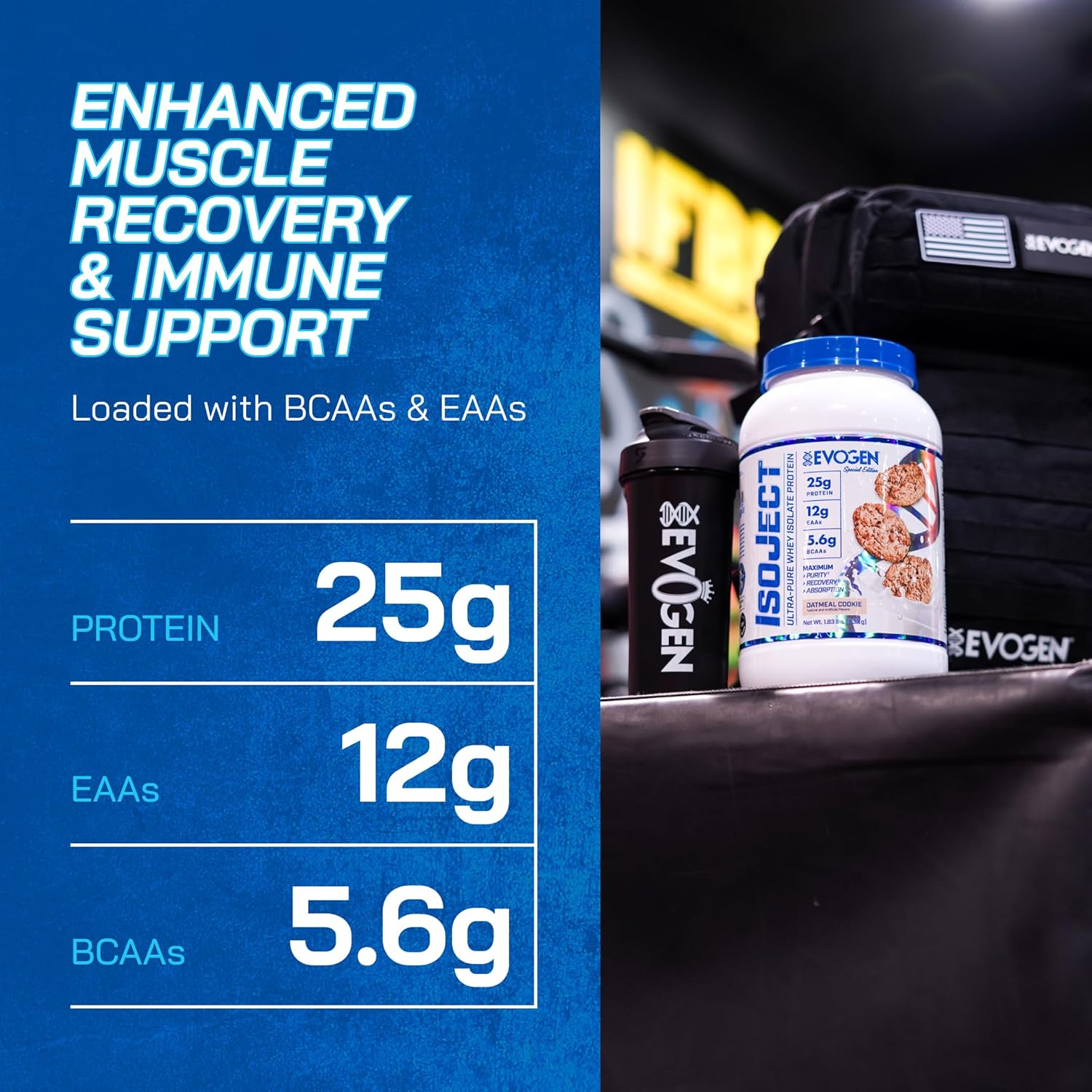 Evogen Isoject Oatmeal Cookie Whey Protein Isolate Powder - 26 Servings with Ignitor Enzymes, BCAAs, EAAs for Enhanced Absorption & Recovery