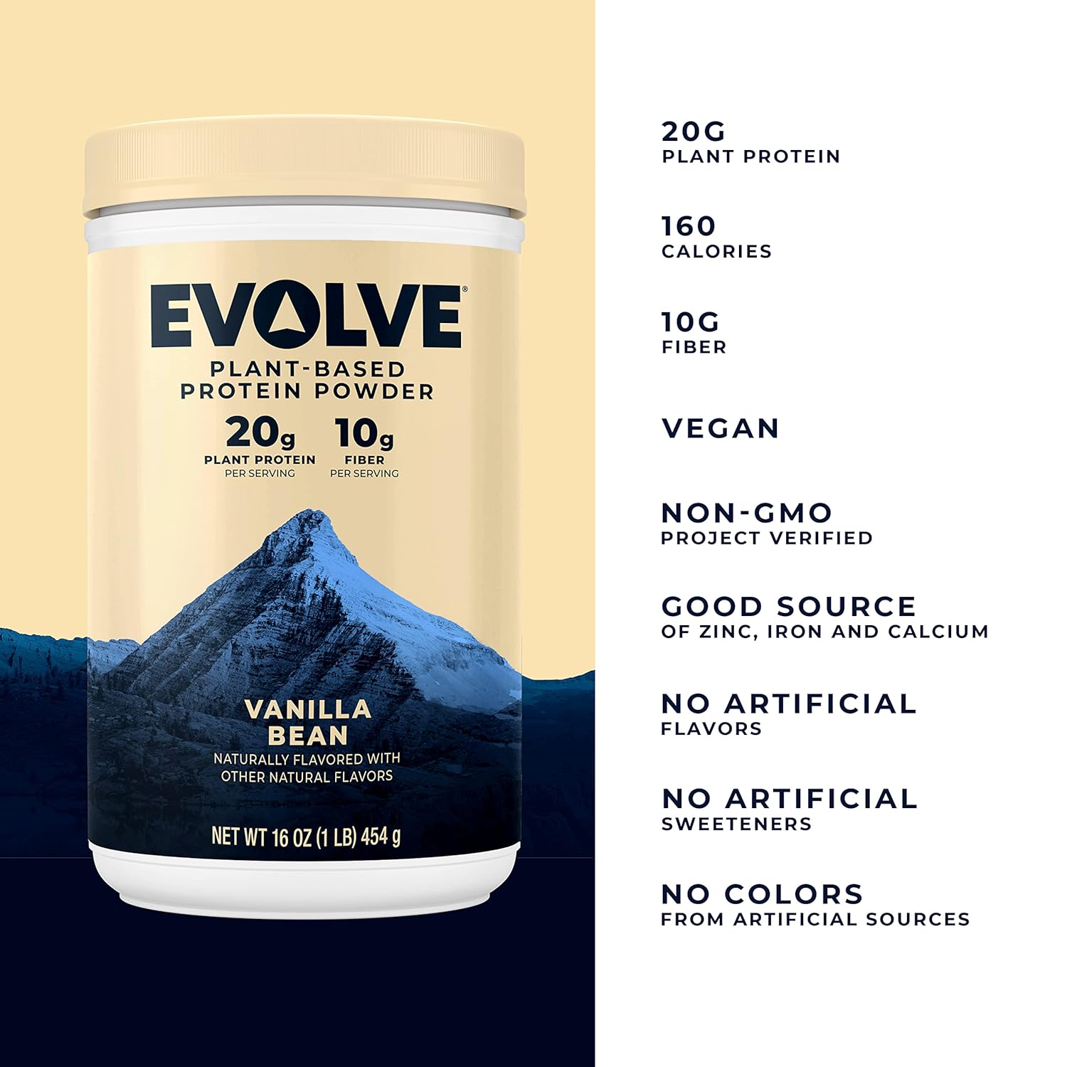 Evolve Ideal Vanilla Protein Powder - 20g Protein, 1lb (Pack of 2)