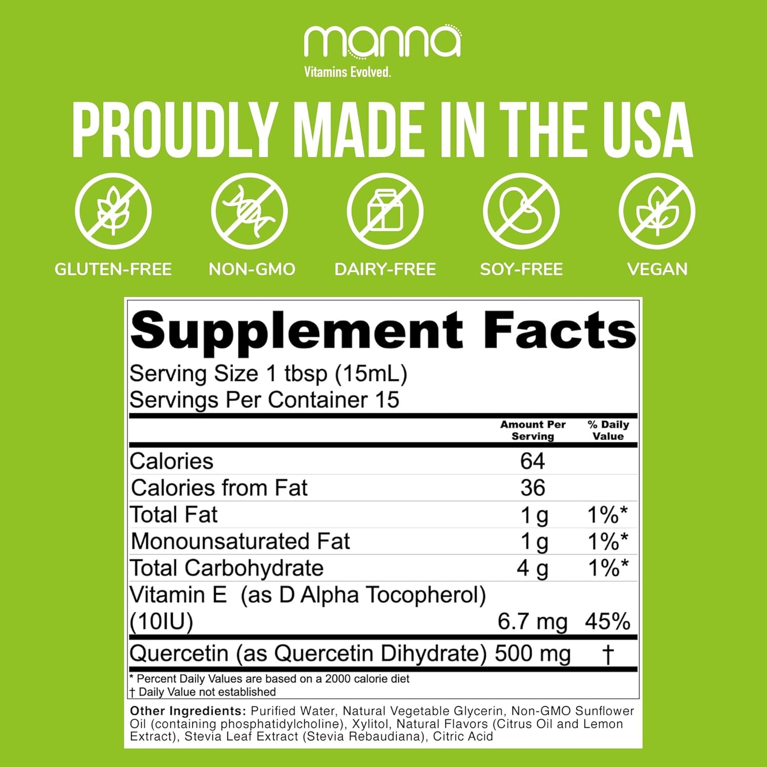 Evolved Liposomal Quercetin by Manna Vitamins - Enhanced Absorption Formula