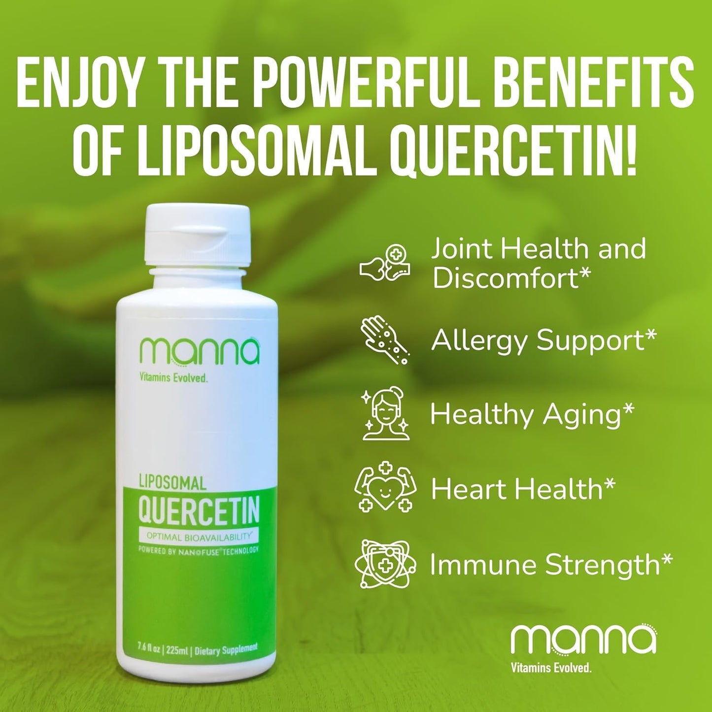 Evolved Liposomal Quercetin by Manna Vitamins - Enhanced Absorption Formula