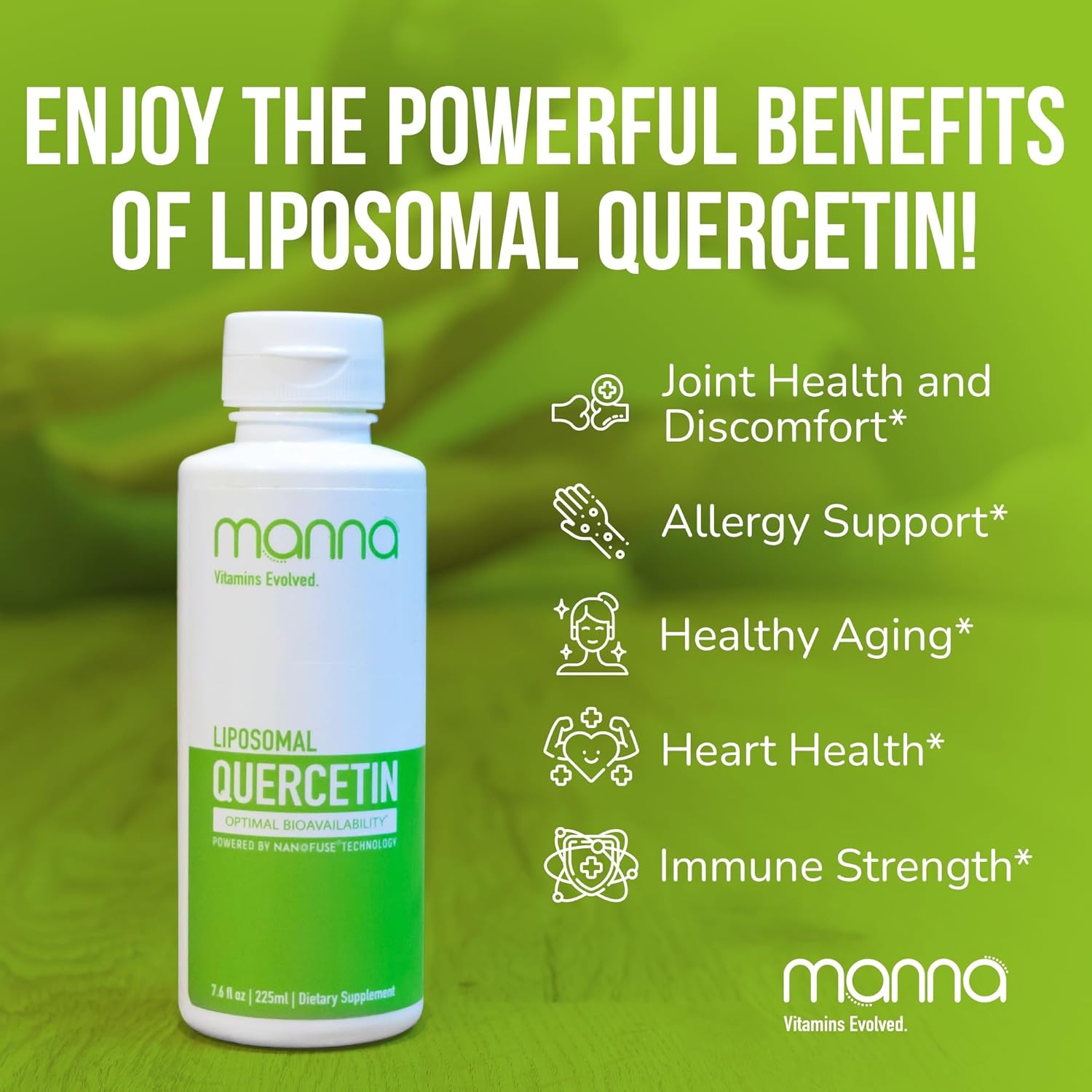 Evolved Liposomal Quercetin by Manna Vitamins - Enhanced Absorption Formula