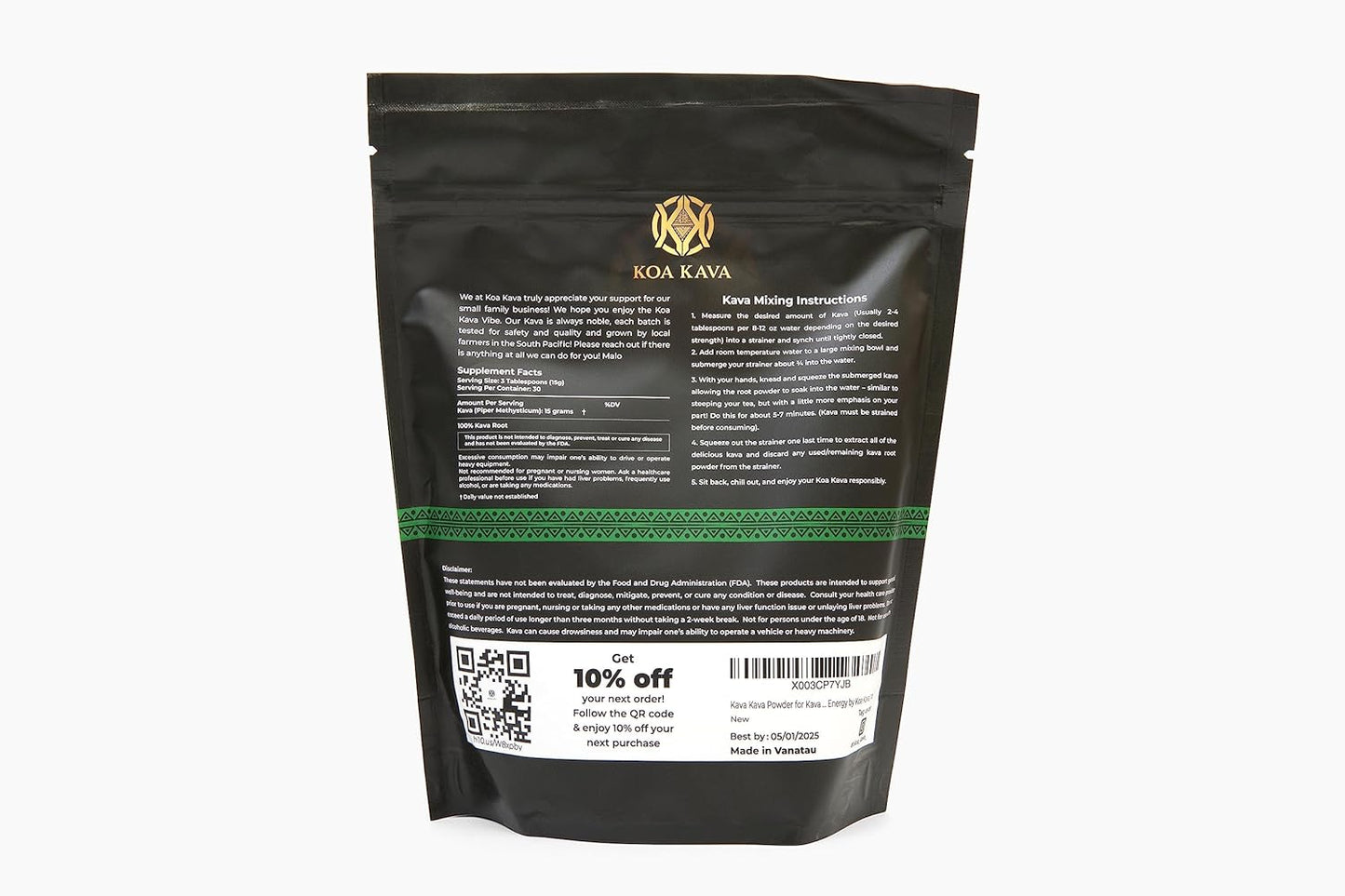 Explore Koa Kava Premium Sample Pack with 2 oz Instant Kava Powder + 4 oz Bags of Tongan, Fijian, and Vanuatu Waka Medium Grind. Find Your Perfect Relaxation Blend!