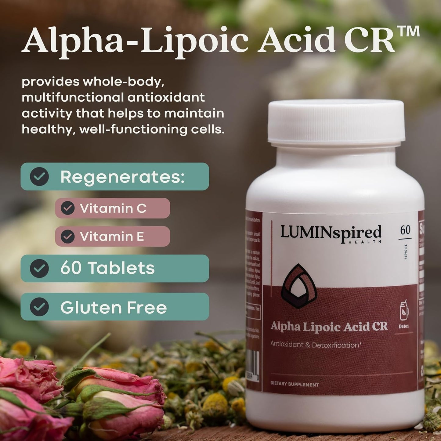 Extended Release Alpha Lipoic Acid CR with Biotin for Better Absorption - Antioxidant Supplement - Made in USA - 60 Vegetarian Tablets