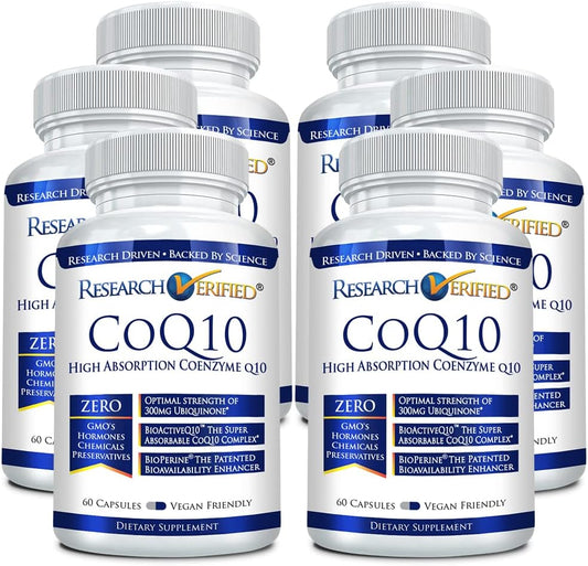 Extra Strength 300mg CoQ10 Supplement with Bioperine - 360 Vegan Capsules for Cardiovascular Health & Antioxidant Boost