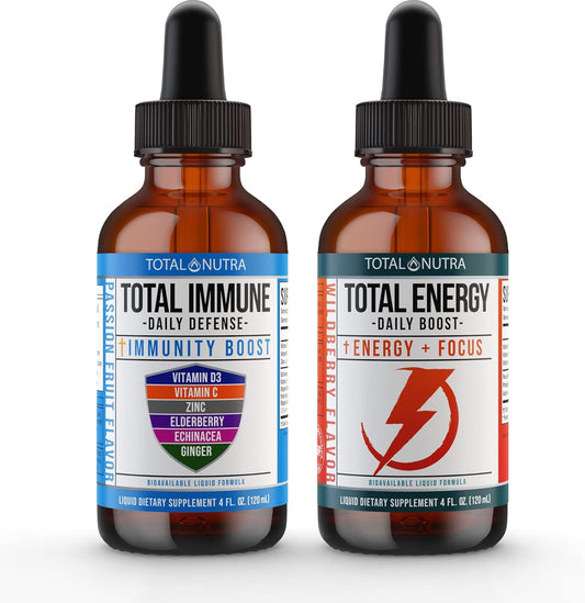 Extra Strength B Vitamin Drops & 6-in-1 Multivitamin Liquid Supplement for Energy, Focus & Metabolism - Immune Support for Kids & Adults