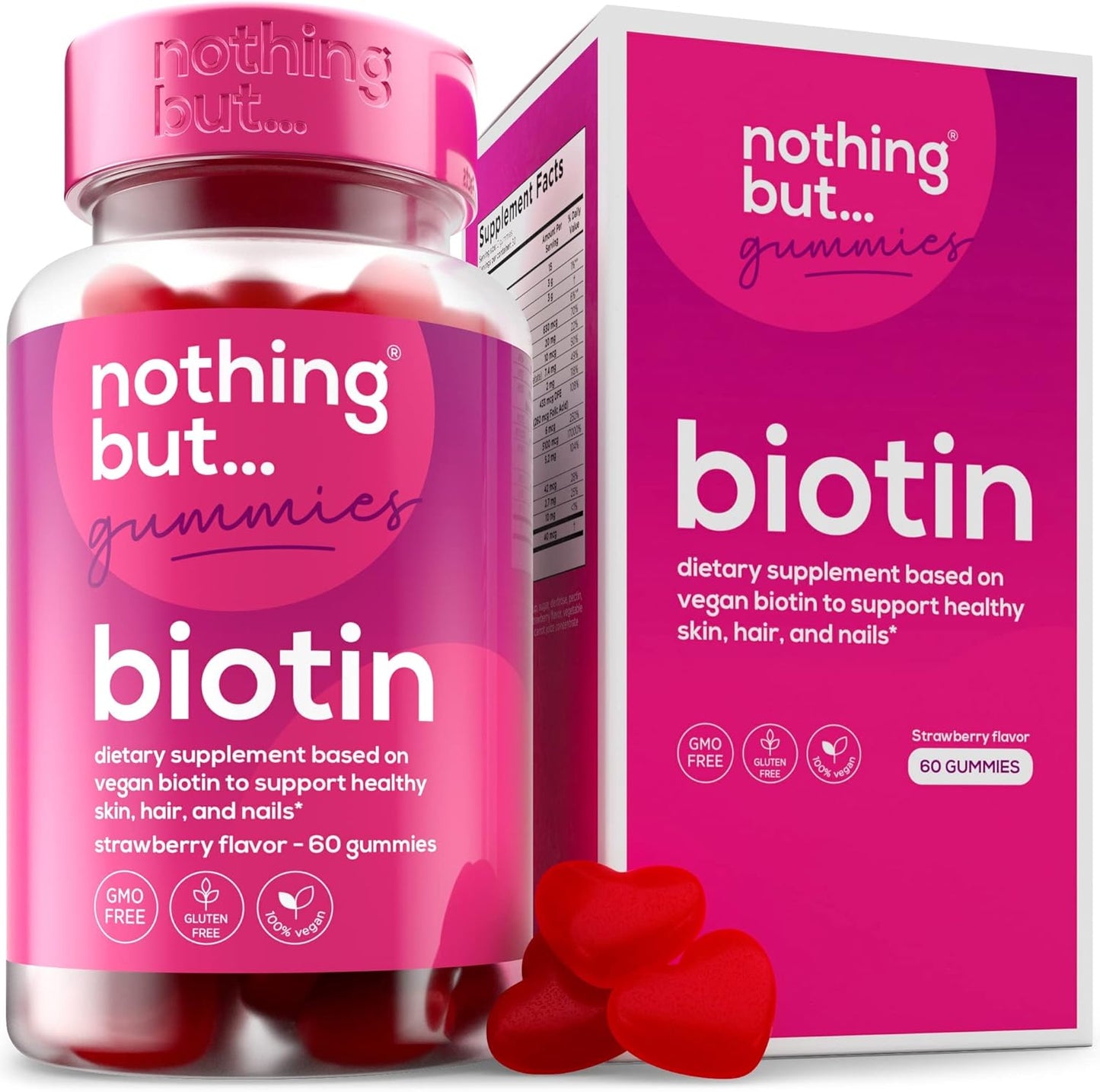 Extra Strength Biotin Gummies for Hair, Skin, Nails Growth - 5100 mcg - Men & Women - 60 Gummies