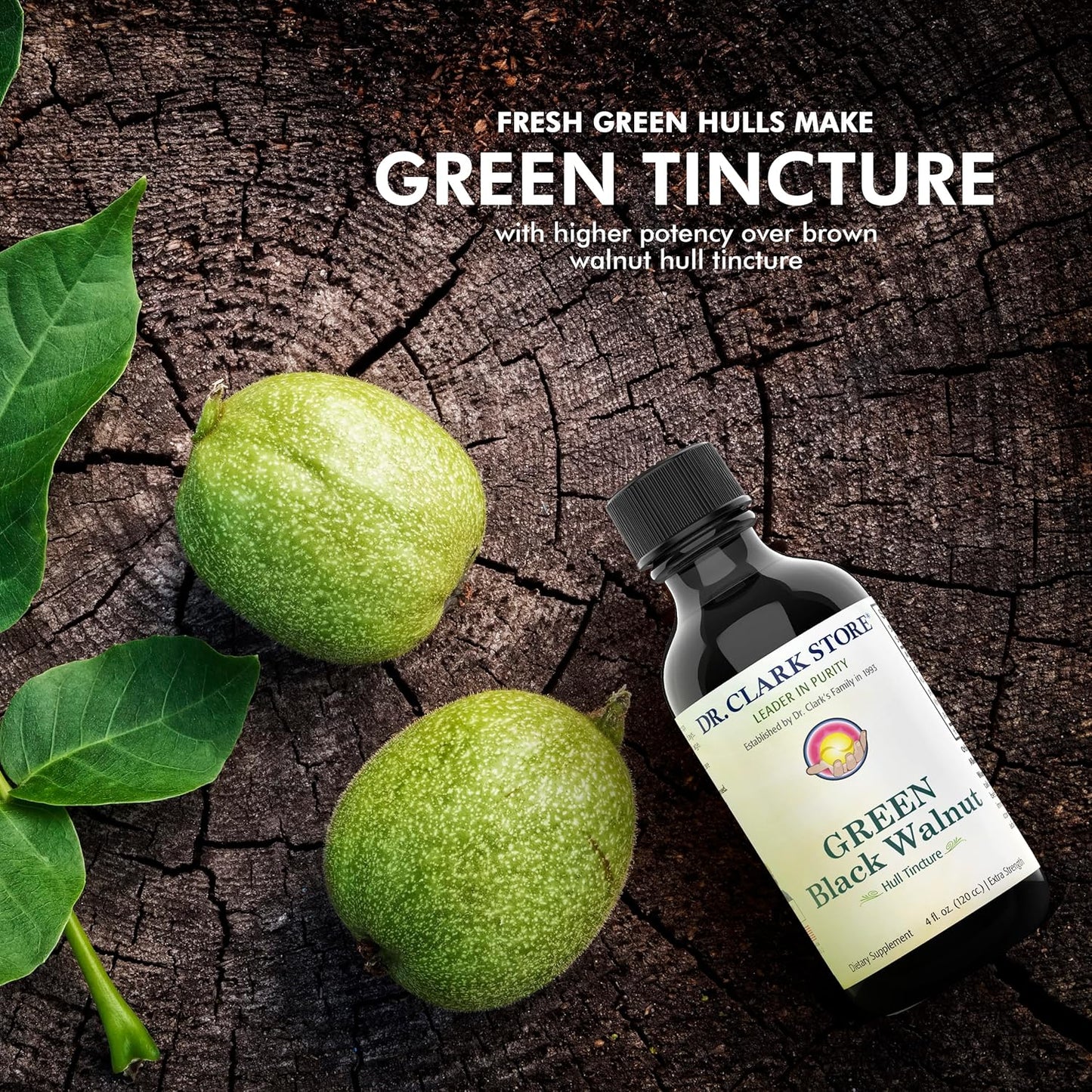 Extra Strength Dr. Hulda Clark Original Green Black Walnut Hull Tincture - 4 oz