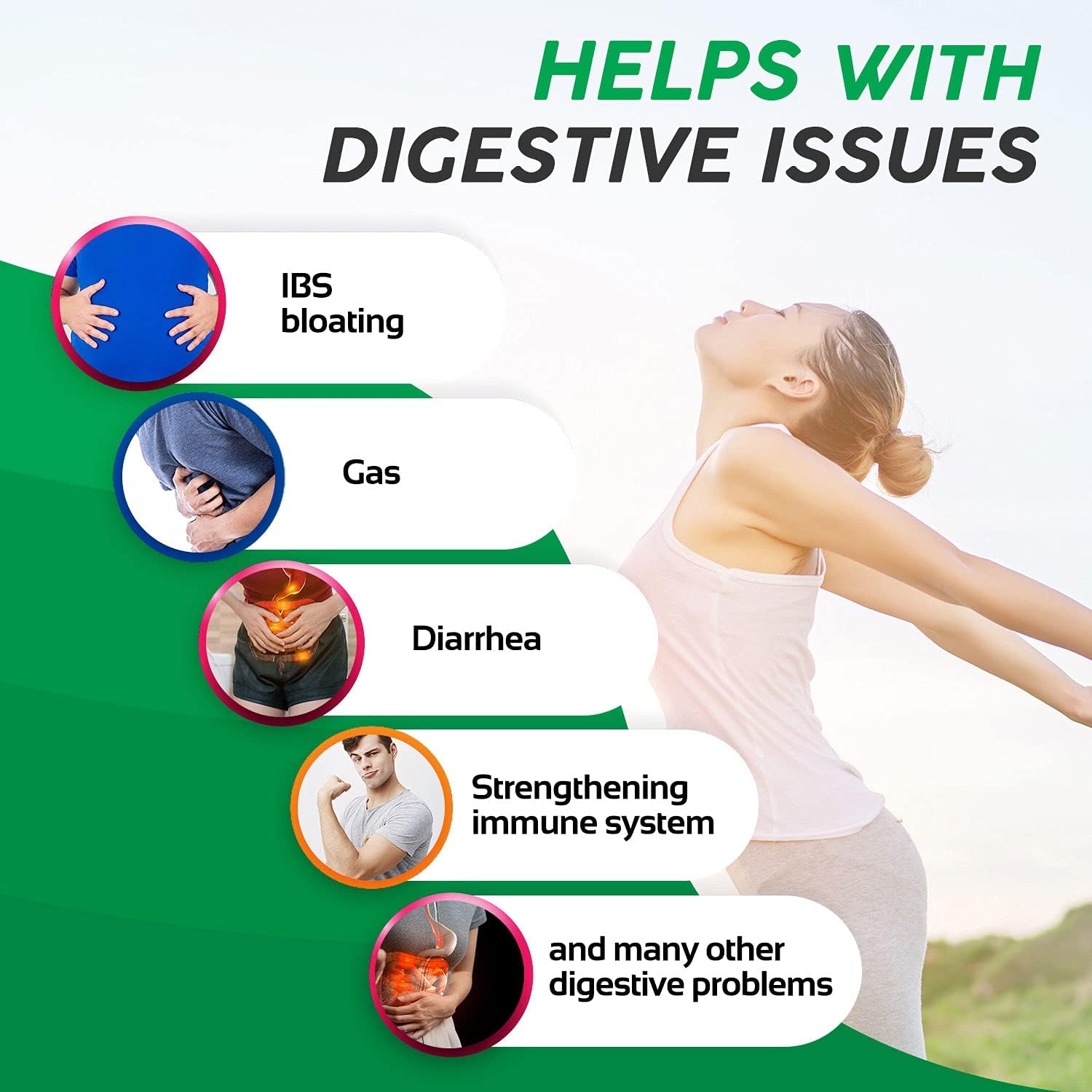 Extra Strength GeriCare Probiotic with 20 Billion CFU of Lactobacillus Rhamnosus R-11 for Digestive Support - 30 Capsules