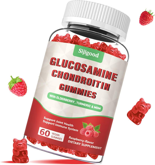Extra-Strength Glucosamine Chondroitin Gummies with MSM - Joint Health & Flexibility Supplement, Antioxidant & Immune Support, 60 Count