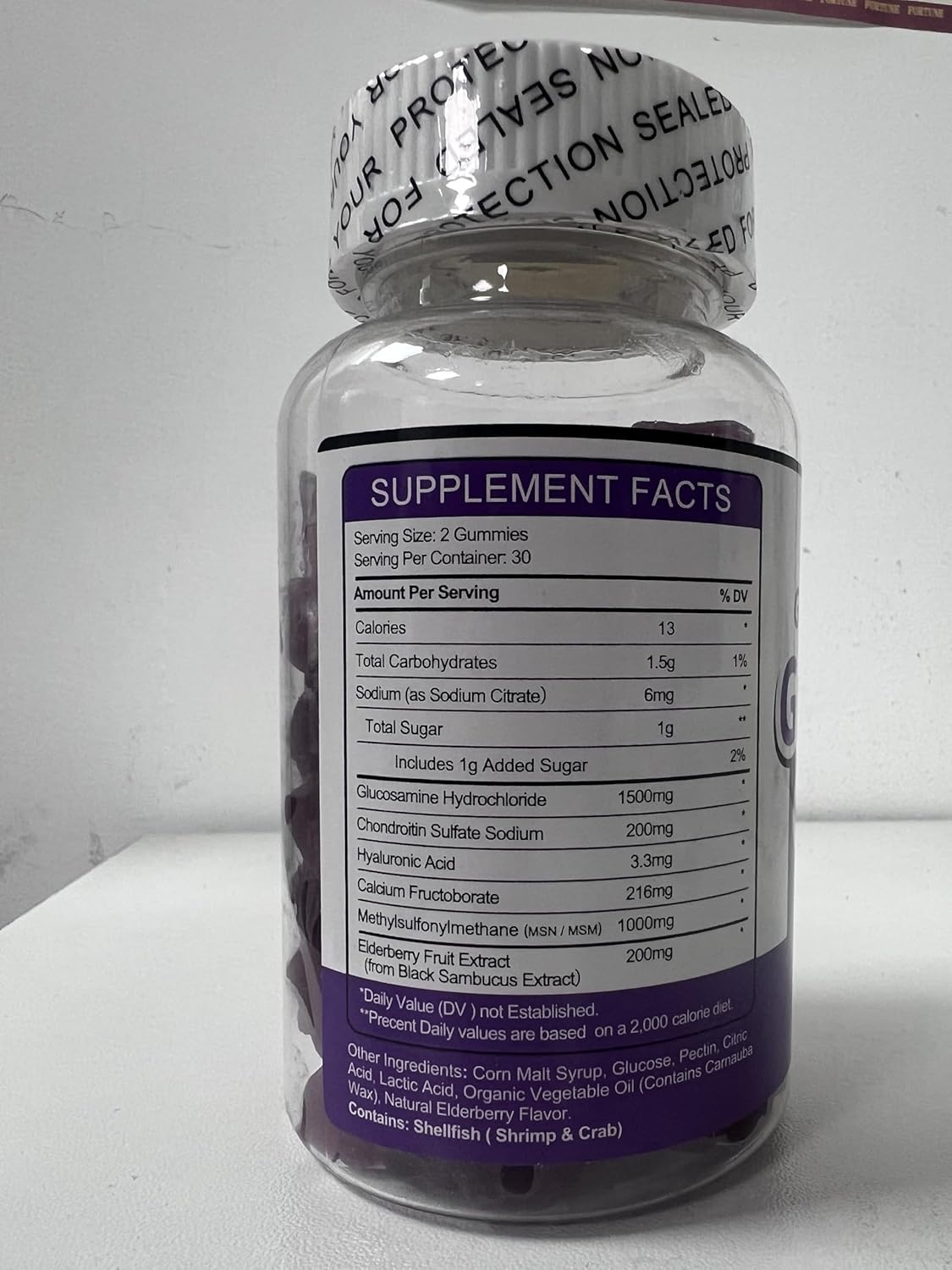 Extra Strength Glucosamine Chondroitin Gummies with MSM, Elderberry & Calcium - Joint & Immune Support for Adults