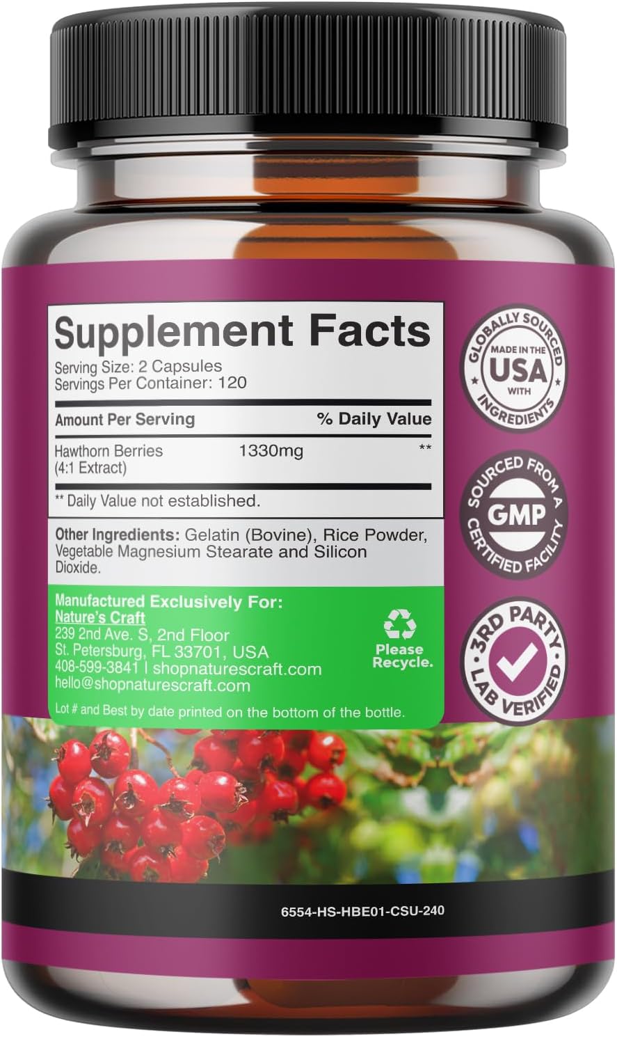 Extra Strength Hawthorn Berry Capsules and Turmeric Gummies Bundle for Heart, Digestion, and Joint Support in Adults - Peach Flavor